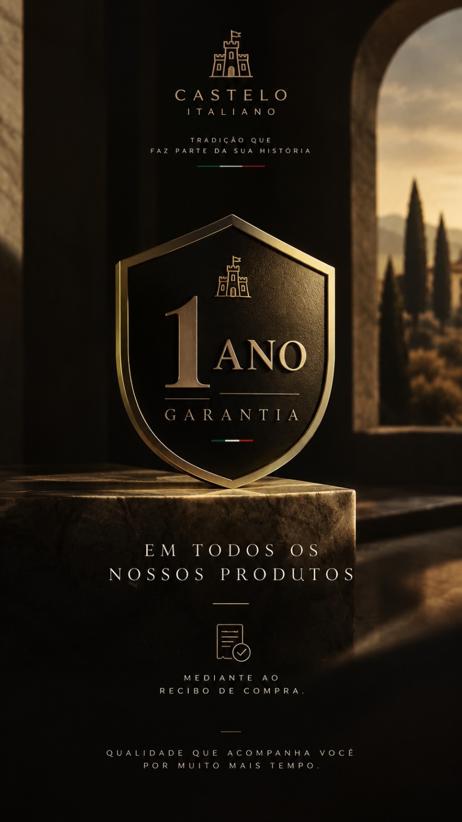 1 ano de garantia em todos os nossos produtos