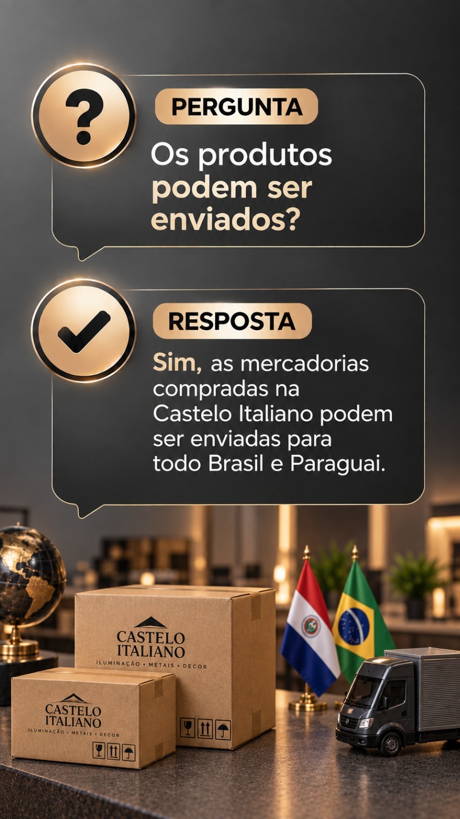 Envios para todo Brasil e Paraguai